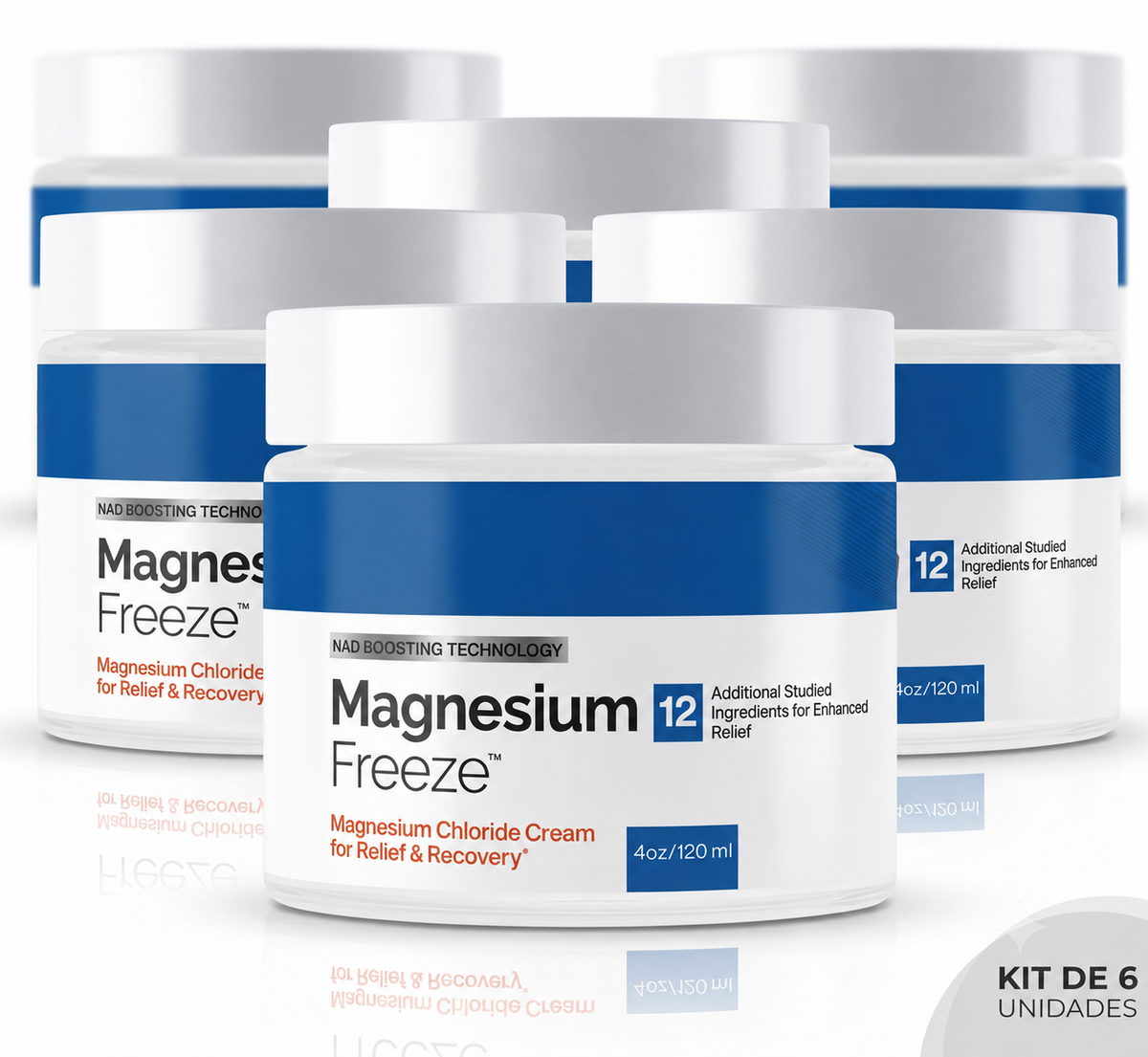 Pack of 6 Magnesium Freeze 120 ml jars