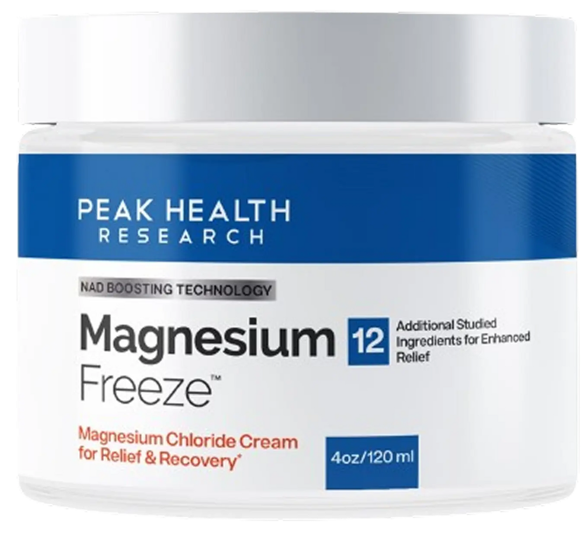 Magnesium Freeze topical cream, 4 oz / 120 ml jar